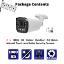 2 pcs. Evertech 1080P HD TVI AHD CVI Day Night Vision Indoor Outdoor CCTV Bullet Security Camera
