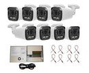 8 pcs. Evertech 1080P HD TVI AHD CVI Day Night Vision Indoor Outdoor CCTV Bullet Security Camera with 9 Channel Power Supply box