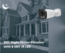 Evertech 1080p Bullet Security Camera Set with 50ft pre-Made Cable and 12V DC Power Supply Adapter