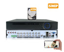 16 Channel 4TB H.265 2 Hard Drive Capacity 5MP Surveillance Video Recorder Compatible With AHD TVI CVI Analog Cameras