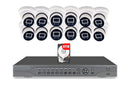 16 Channel 8TB H.265 HD 4K 8MP Network Video Recorder with 12 PoE IP Security Cameras with Audio (No Cables)
