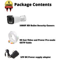 Evertech 1080p Bullet Security Camera Set with 50ft pre-Made Cable and 12V DC Power Supply Adapter