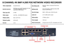 16 Channel 8TB H.265 HD 4K 8MP Network Video Recorder with 12 PoE IP Security Cameras with Audio (No Cables)