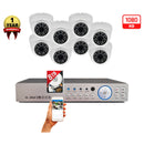 Evertech 8 Channel 8 Camera Surveillance System 1080p 5X Auto Focus Zoom Dome Camera 8TB Hard Drive Memory Storage