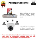 Evertech 8 Channel 8 Camera Surveillance System 1080p 5X Auto Focus Zoom Dome Camera 8TB Hard Drive Memory Storage