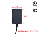 12V DC 1.5A Power Supply Adapter 1500mA Wall Charger for 12 Volt Electronics 2.1mm x 5.5mm Plug