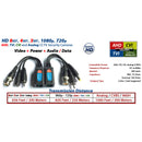 100 Pairs of 8 Megapixel UTP balun HD cat5 to BNC Video Baluns Transceiver Passive Video Power and Audio/Data Connector RJ45 Cat5 Cat6 Data Transmitter