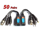 50 Pairs of 8 Megapixel UTP balun HD cat5 to BNC Video Baluns Transceiver Passive Video Power and Audio/Data Connector RJ45 Cat5 Cat6 Data Transmitter