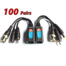 100 Pairs of 8 Megapixel UTP balun HD cat5 to BNC Video Baluns Transceiver Passive Video Power and Audio/Data Connector RJ45 Cat5 Cat6 Data Transmitter