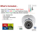 4 Pcs 1080p Dome CCTV Camera Wide Angle Lens Indoor Outdoor Weatherproof Metal casing