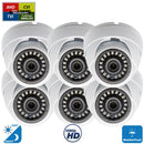 6 Pcs 1080p Dome CCTV Camera Wide Angle Lens Indoor Outdoor Weatherproof Metal casing
