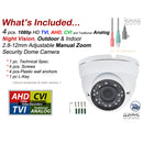 4 pcs. 1080p HD Security CCTV Camera 4-in-1 TVI/AHD/CVI/Analog (960H/CVBS) Day Night Vision Outdoor Indoor Weatherproof Wide Angle Manual Zoom CCTV Security Surveillance Camera