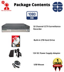 32 Channel 2TB H.265 AHD TVI CVI Analog Home Office Professional DVR Recorder for Security Cameras