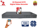 32 Channel 12TB H.265 HD 4in1 AHD TVI CVI Analog Security Surveillance DVR with 12TB Hard Drive Installed Easy Remote Access
