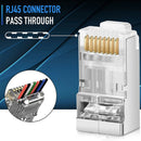 10 Pcs CAT6 Shielded RJ45 Pass Through Modular Plug Cable Connector End 8P8C