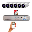 8 Channel HD DVR w/ 6 pcs 4in1 AHD TVI CVI ANALOG 1080P Manual Zoom Lens Bullet CCTV Security Camera System w/ 2TB Hard Drive, Cables and Power Supply