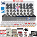 32 Channel Security Surveillance System 4TB Hard Drive and 1080p high Resolution Indoor / Outdoor Dome Cameras Easy Remote Access Playback USB Backup