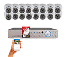 16 Channel Surveillance System w/ 2TB Hard Drive and 1080p Indoor/Outdoor fixed lens Dome Security Cameras