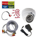 1080P Hybrid AHD/TVI/CVI/Analog Indoor/Outdoor Dome Security Camera with 50 feet premade Cable, CCTV Microphone and 12V DC Power Adapter