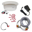 Smoke Detector Style Hidden Covert Nanny CCTV Security Camera with Microphone, 50ft cable and 2000mA Power Supply Adapter Video Audio Surveillance Set