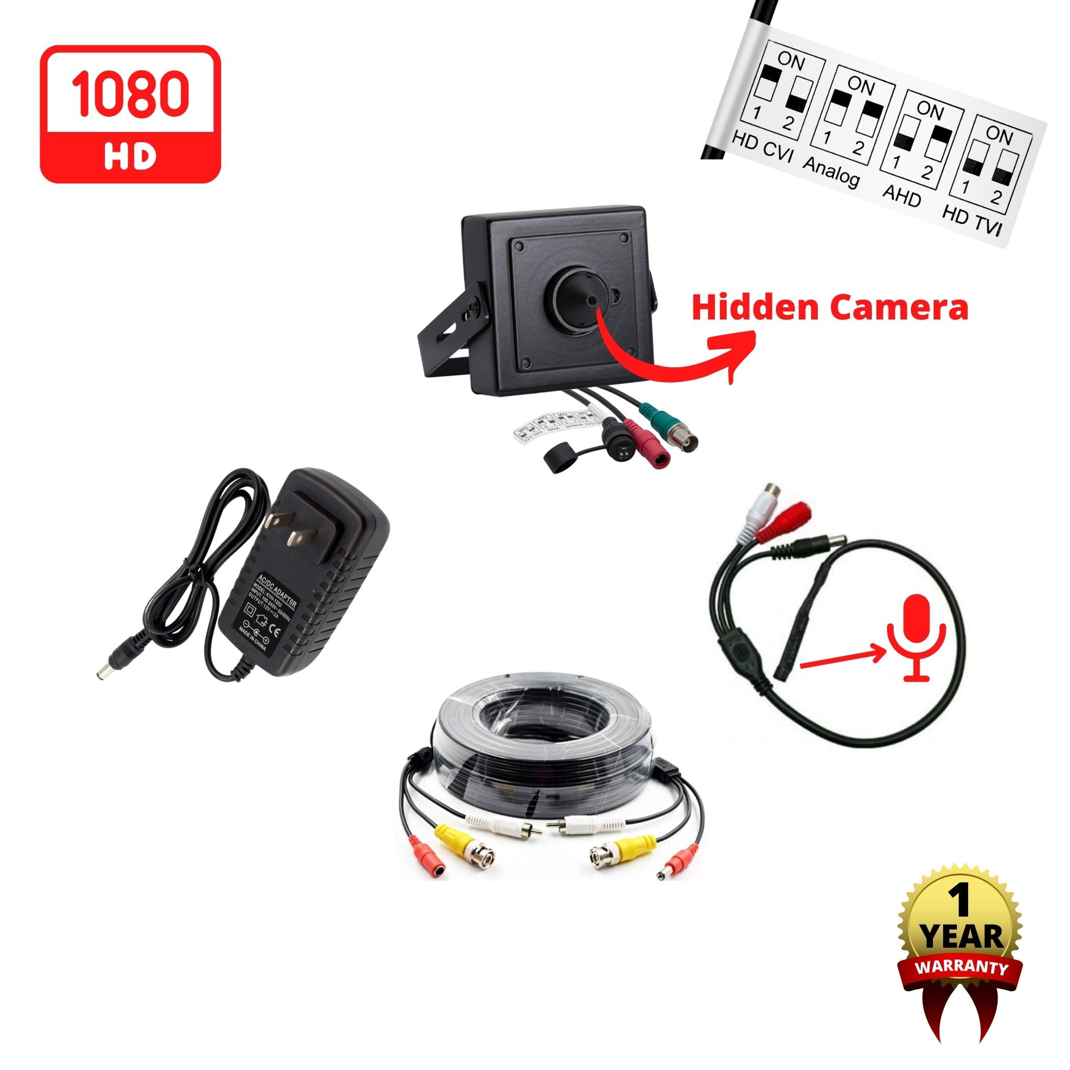 Evertech HD 1080P AHD TVI CVI Analog Indoor Security Surveillance Came