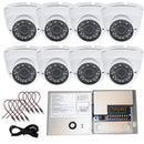 8 pcs. 1080P HD Dome CCTV Security Camera with 12V DC Power Supply Box