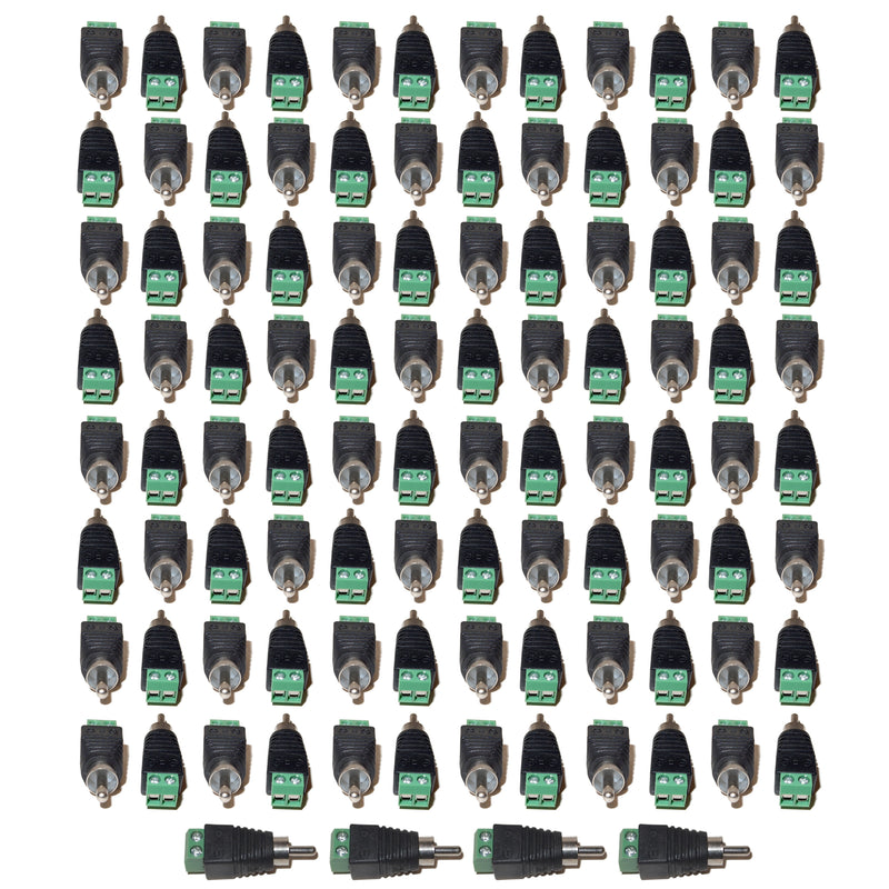EV-RCAM2SW 100pcs UTP Cat5/Cat6 Cable to AV RCA Male Screw Terminal Audio/Video Connector