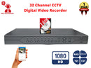 32 Channel 16TB H.265 HD 4in1 AHD TVI CVI Analog Security Surveillance DVR with 16TB Hard Drive Installed Easy Remote Access