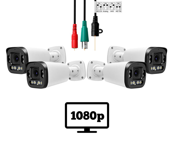 4 pcs. Evertech 1080P HD TVI AHD CVI Day Night Vision Indoor Outdoor CCTV Bullet Security Camera