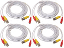 4pcs 25 Feet White Power Video PreMade Cable for CCTV Surveillance System