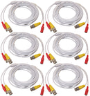 6pcs 25 Feet White Power Video PreMade Cable for CCTV Surveillance System