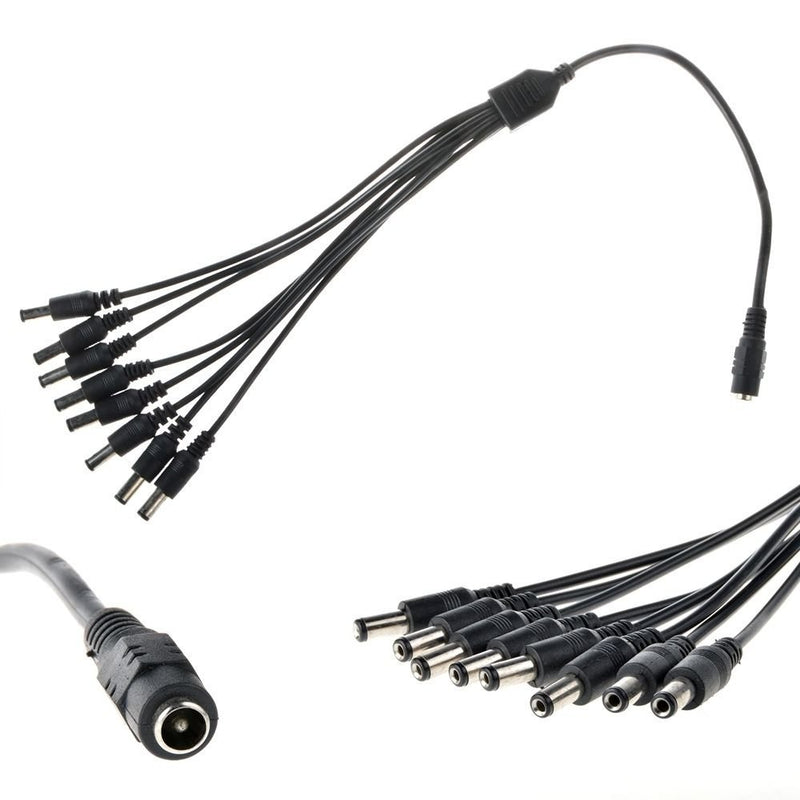 1 to 8 Way Power Splitter Cable for CCTV Cameras
