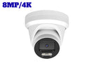 H.265 8MP Indoor Outdoor PoE IP Security Dome Camera with Audio and 2.8mm Fixed Wide Angle Lens