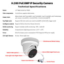 H.265 8MP Indoor Outdoor PoE IP Security Dome Camera with Audio and 2.8mm Fixed Wide Angle Lens