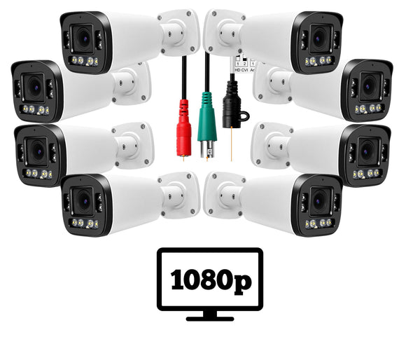 8 pcs. Evertech 1080P HD TVI AHD CVI Day Night Vision Indoor Outdoor CCTV Bullet Security Camera