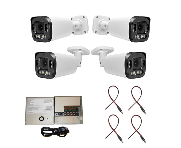 4 pcs. Evertech 1080P HD TVI AHD CVI Day Night Vision Indoor Outdoor CCTV Bullet Security Camera with 4 Channel Power Supply box