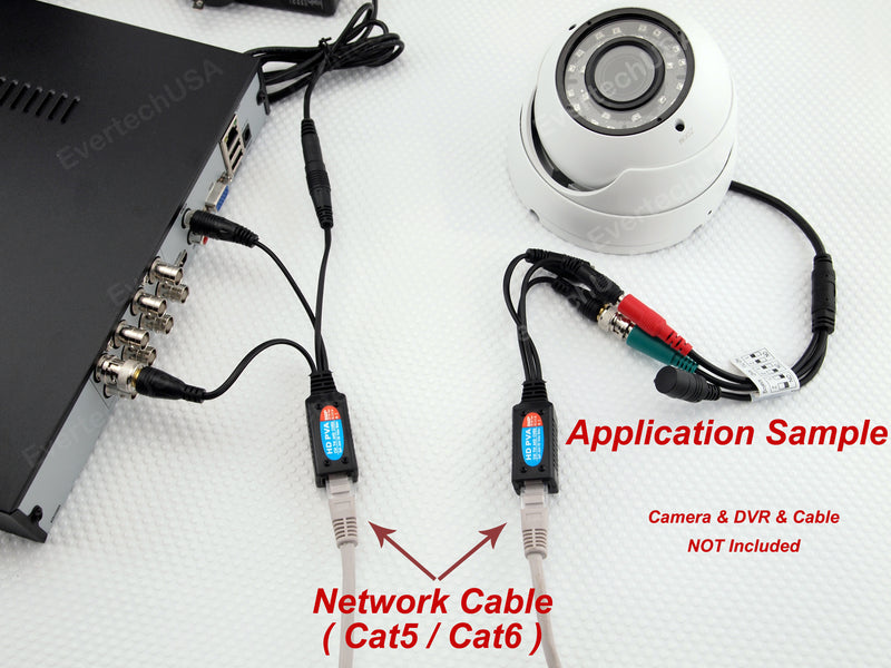 4 Pairs of 8 Megapixel UTP balun HD cat5 to BNC Video Baluns Transceiver Passive Video Power and Audio/Data Connector RJ45 Cat5 Cat6 Data Transmitter