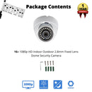 16 Pcs 1080p Dome CCTV Camera Wide Angle Lens Indoor Outdoor Weatherproof Metal casing