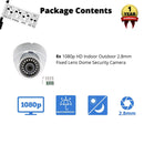 8 Pcs 1080p Dome CCTV Camera Wide Angle Lens Indoor Outdoor Weatherproof Metal casing