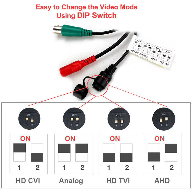 1080P CCTV Dome Security Camera w/ 50 feet Cable and Power Adapter