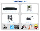 16 Channel 8TB H.265 2 Hard Drive Capacity 5MP Surveillance Video Recorder Compatible With AHD TVI CVI Analog Cameras