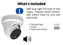 H.265 5MP Indoor Outdoor PoE IP Security Dome Camera with Audio and 2.8mm Fixed Wide Angle Lens