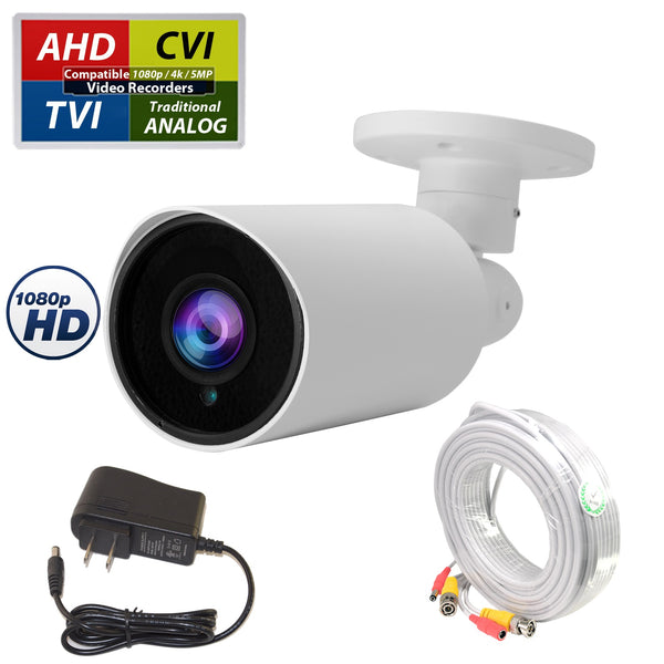 Evertech 1080p Bullet Security Camera Set with 50ft pre-Made Cable and 12V DC Power Supply Adapter