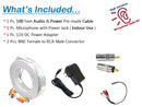High Sensitive Preamp Surveillance Microphone Audio Pickup Device Kit with 100 Feet CCTV Cable and 12V DC Power Supply