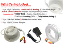 Hidden Spy Nanny 1080P AHD Security Camera with Functional Real Smoke Detector w/ 100ft Pre-made Cable and 12v DC Power Adapter