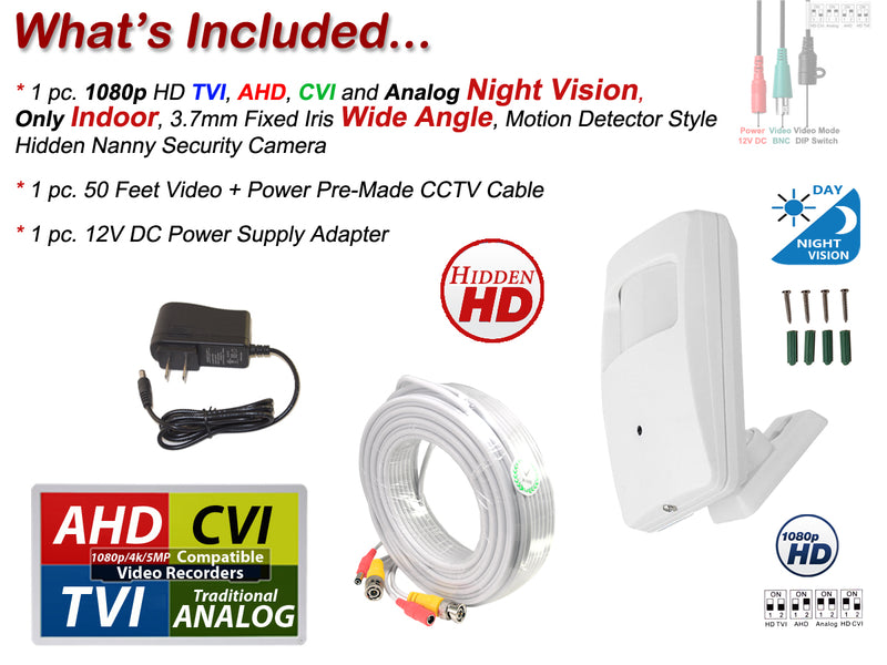 Hidden Spy Security Camera Home Surveillance 1080p Night Vision 3.7mm Pinhole Lens Wide Angle Indoor Motion Detector Small PIR Video Camera
