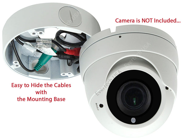 EV-DB170 White 4.75" Camera Big Deep Base Junction Outlet Box for Varifocal Adjustable Lens Dome CCTV Security Cameras