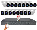 16 Camera HD 1080P Security System with 32 Channel HD Video Recorder built-in 4TB Hard Drive, (16) Indoor/Outdoor Weatherproof Bullet Camera, with114ft IR Night Vsiion, 2.8-12mm Adjustable Lens