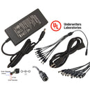 12V DC 5 Amper (5000 mA) UL Certified Power Adapter with 1 to 8 Splitter