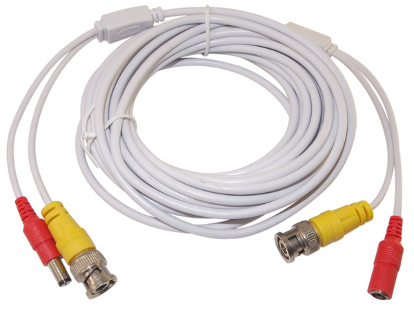 EV-C025VP-W 25 Feet White Cable CCTV Security Camera Power Video PreMade Cable